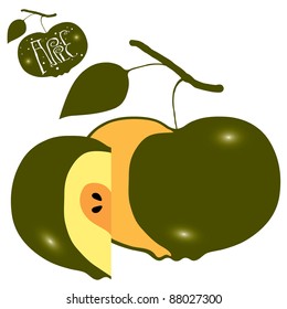 apple green with text