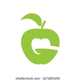 Apple green vector illustration design icon logo design template