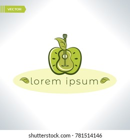 Apple and guitar logo design