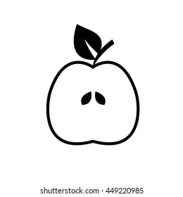 Apple half icon isolated on a white background