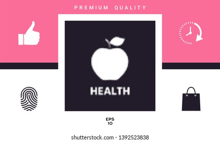 Apple - halftone logo. Element for your design