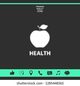 Apple - halftone logo. Graphic elements for your design