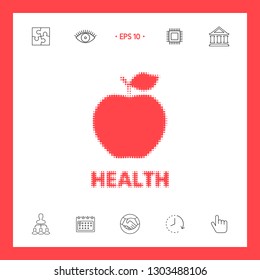 Apple - halftone logo. Graphic elements for your design