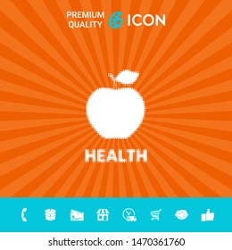 Apple - halftone logo. Graphic elements for your design