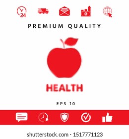 Apple - halftone logo. Graphic elements for your design