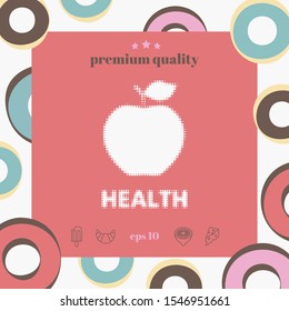 Apple - halftone logo. Graphic elements for your design