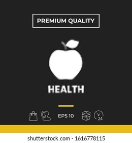 Apple - halftone logo. Graphic elements for your design