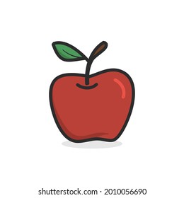 Color plano de la ilustración de mano de Apple