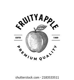 Apple hand drawn vintage illustration logo