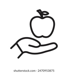 Apple in Hand Graphic Emphasizing Fresh and Healthy Eating