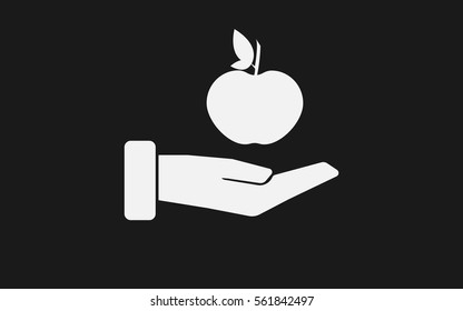 Apple in hand icon Vector