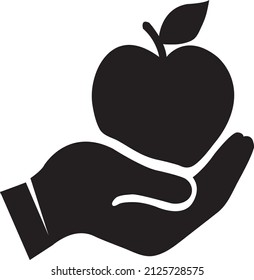 Apple in hand icon vector illustration..eps
