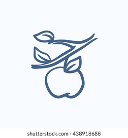 Apple harvest vector sketch icon isolated on background. Hand drawn Apple harvest icon. Apple harvest sketch icon for infographic, website or app.
