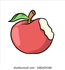 The apple has just bitten in the design vector