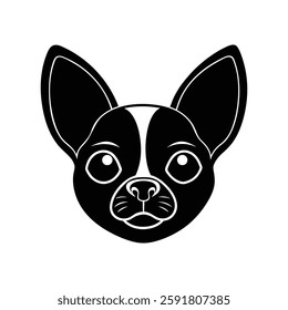 Apple Head Chihuahua Silhouette Vector Design in Dog Vector Art for T-Shirt, Logo, and Print