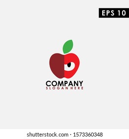 Apple Of Head Ninja Logo Design Vector Template. Modern Design. Vector Illustration