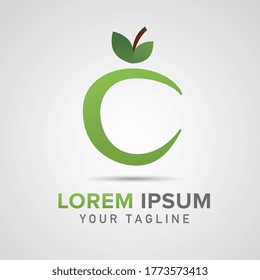 Apple health care vector icon as logo formation in green colors, Corporate design, vector design template on gray background. Vector illustration. Eps 10 vector file.