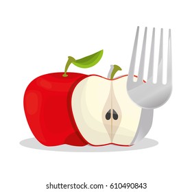 apple healthy food menu vector illustration eps 10