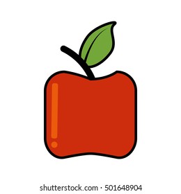 apple healthy fruit icon vector illustration design