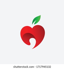 Apple With Heart Logo Template