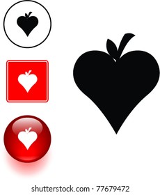 apple heart symbol sign and button