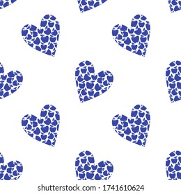 Apple hearts seamless pattern on a white background.