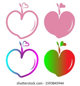 Apple hearts set for design. hearts set for the holiday. Apple heart