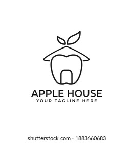 Diseño del logotipo de Apple Home con estilo de arte de línea