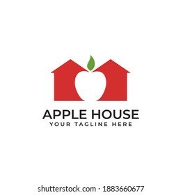 Apple Home Logo Design With Negative Space