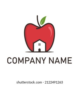 Apple con logotipo de la forma del hogar Diseño Icono del vector Ilustración