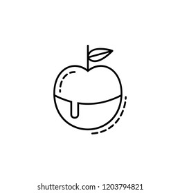 Apple and honey icon. Element of Jewish icon for mobile concept and web apps. Thin line Apple and honey icon can be used for web and mobile