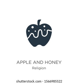 Apple and honey icon vector. Trendy flat apple and honey icon from religion collection isolated on white background. Vector illustration can be used for web and mobile graphic design, logo, eps10