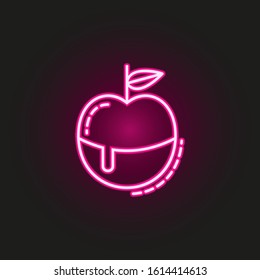 Apple and honey neon style icon. Simple thin line, outline vector of judaism icons for ui and ux, website or mobile application