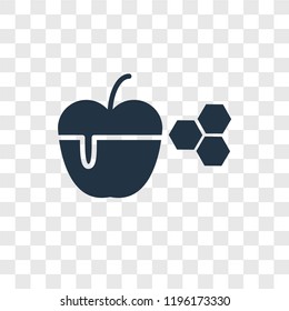 Apple and Honey vector icon isolated on transparent background, Apple and Honey transparency logo concept