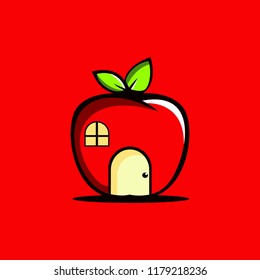 the apple house logo concept