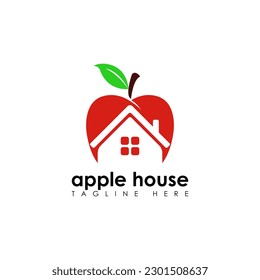 apple house logo design vector.