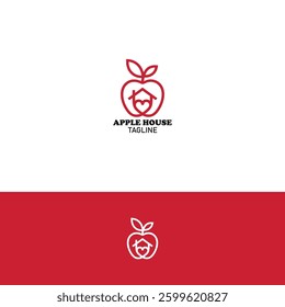 Apple house vector logo design template