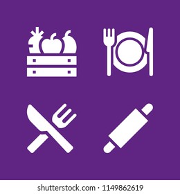 apple icon. 4 apple set with fruit and food vector icons for web and mobile app