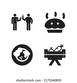 apple icon. 4 apple vector icons set. diet, pie and vegetables icons for web and design about apple theme