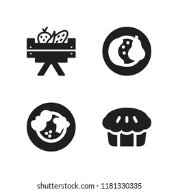 apple icon. 4 apple vector icons set. fruits, vegetables and pie icons for web and design about apple theme