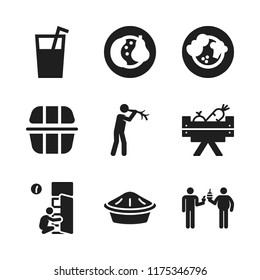 apple icon. 9 apple vector icons set. juice, pie and lunch box icons for web and design about apple theme