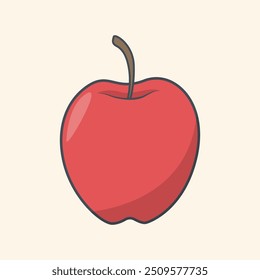 Apple icon Back to school collection Icons school supplies school equipment or items vector illustration