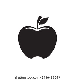 Icono de Apple. Icono negro sobre fondo blanco. Ilustración de vector