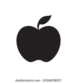 Icono de Apple. Icono negro sobre fondo blanco. Ilustración de vector