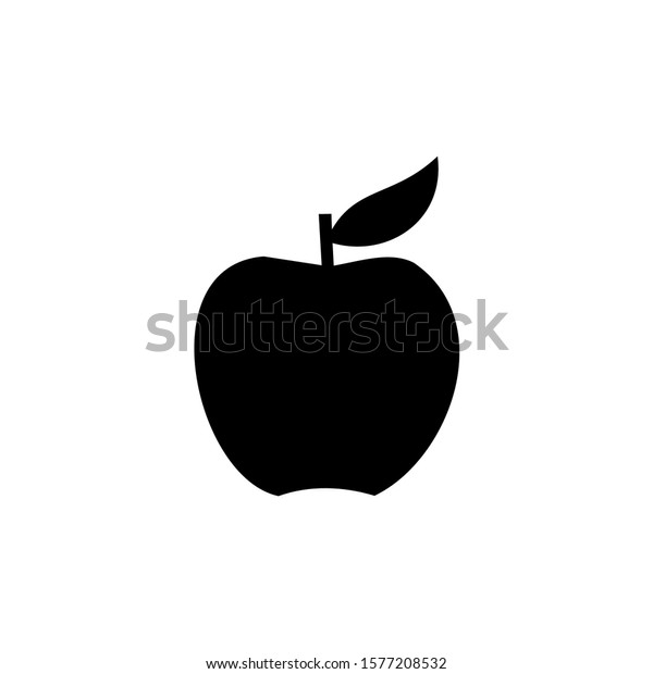 Apple Icon Black Icon On White Stock Vector (Royalty Free) 1577208532 ...