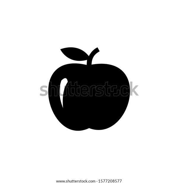 Apple Icon Black Icon On White Stock Vector (royalty Free) 1577208577 