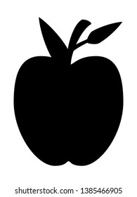 Apple Icon Black Silhouette Isolated On Stock Vector Royalty Free Shutterstock