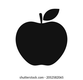 Apple icon black silhouette. Vector illustration.