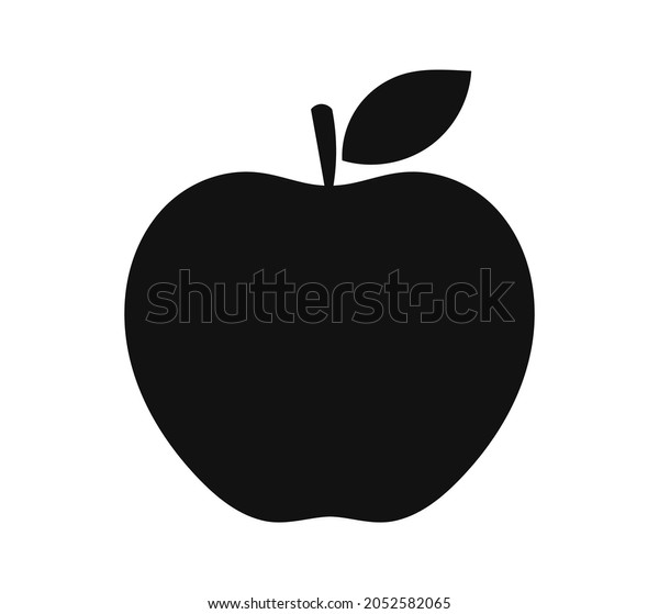 Apple Icon Black Silhouette Vector Illustration Stock Vector (Royalty ...