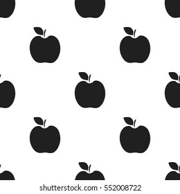 Apple icon black. Singe fruit icon.
